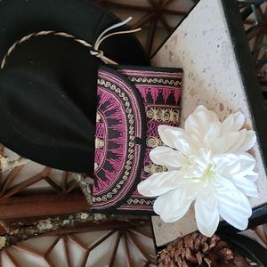 BO HO MULTI EMBROIDERED PURSE WITH SNAP FRONT 9X 5